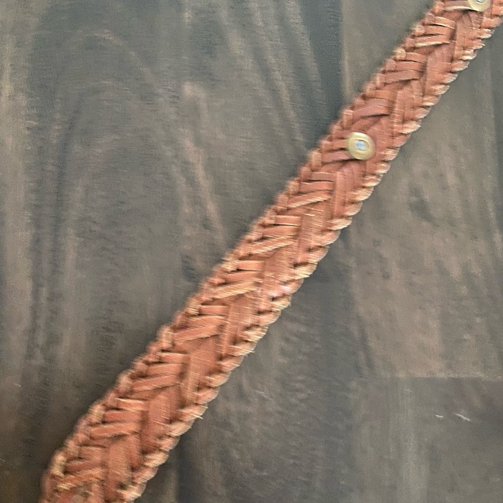 Talbots Brown Braided Leather Weatern vintage 90s Belt women's small - Picture 8 of 10